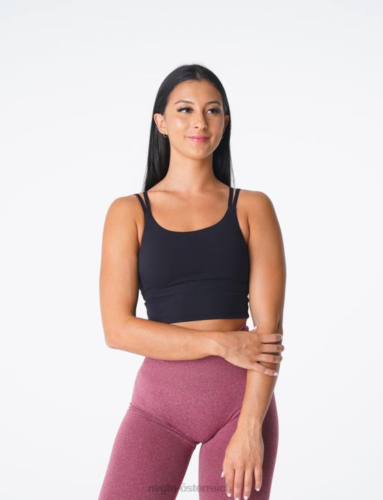 Fitness Frauen NVGTN 6J66105 Schwarz Poise-BH-Oberteil