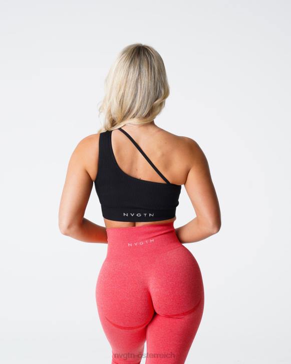 Fitness Frauen NVGTN 6J66124 Schwarz Stromlinienförmiger, nahtloser BH