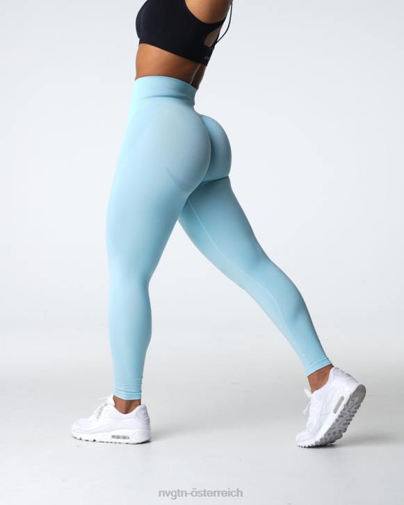 Fitness Frauen NVGTN 6J66494 pastellblau Konturnahtlose Leggings