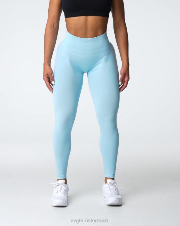 Fitness Frauen NVGTN 6J66494 pastellblau Konturnahtlose Leggings