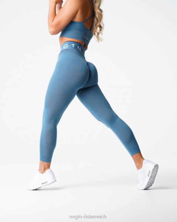 Fitness Frauen NVGTN 6J66498 Steinblau Nahtlose Sport-Leggings