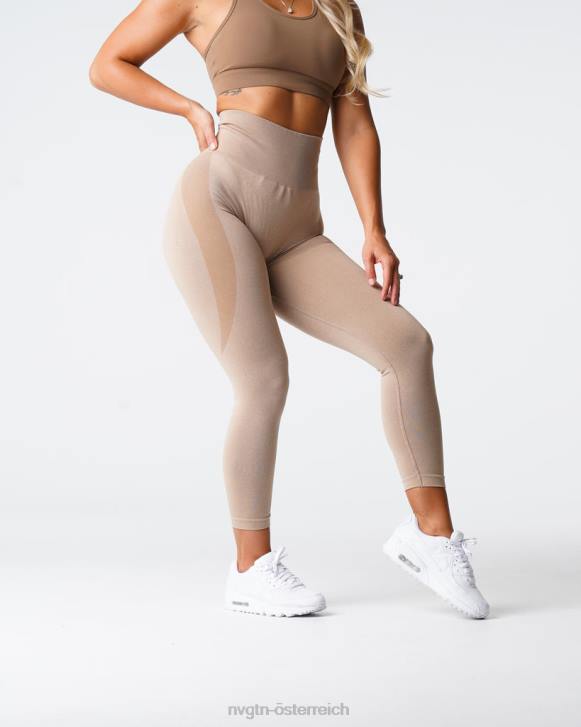 Fitness Frauen NVGTN 6J66509 Beige Konturnahtlose Leggings