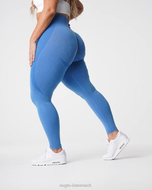 Fitness Frauen NVGTN 6J66512 Meerblau Konturnahtlose Leggings