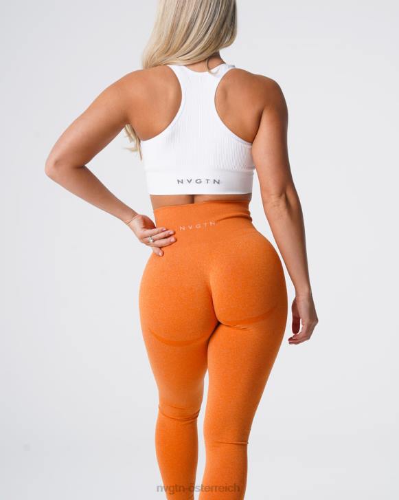 Fitness Frauen NVGTN 6J66517 gebranntes Orange Konturnahtlose Leggings