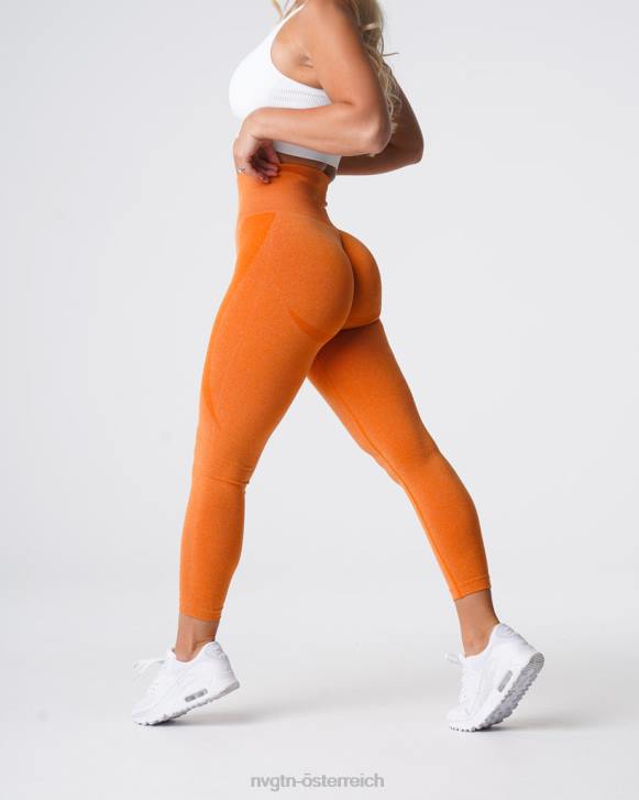 Fitness Frauen NVGTN 6J66517 gebranntes Orange Konturnahtlose Leggings