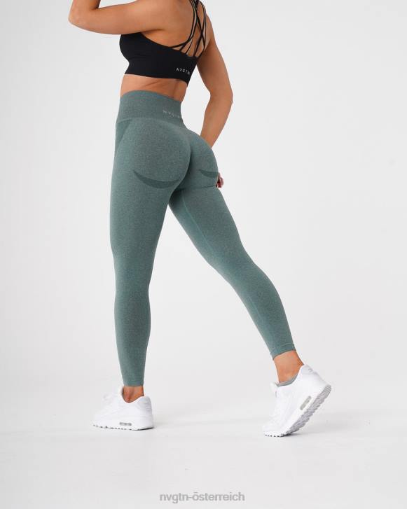 Fitness Frauen NVGTN 6J66524 Waldgrün Konturnahtlose Leggings