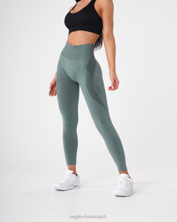 Fitness Frauen NVGTN 6J66524 Waldgrün Konturnahtlose Leggings