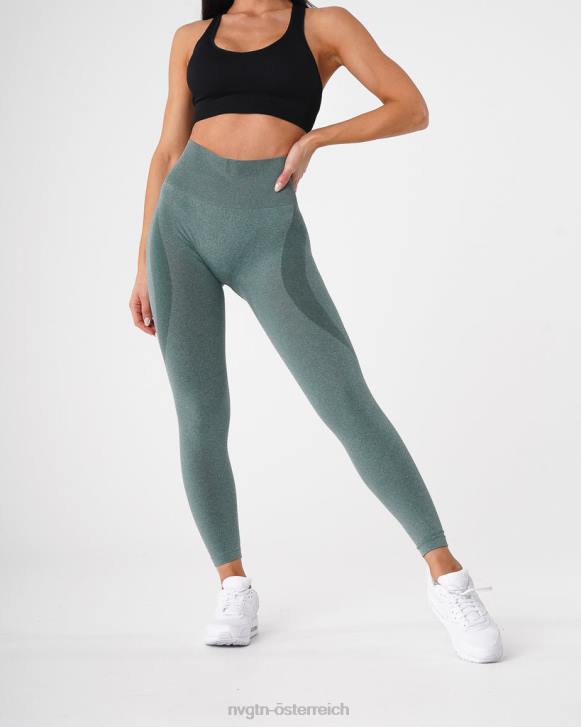 Fitness Frauen NVGTN 6J66524 Waldgrün Konturnahtlose Leggings