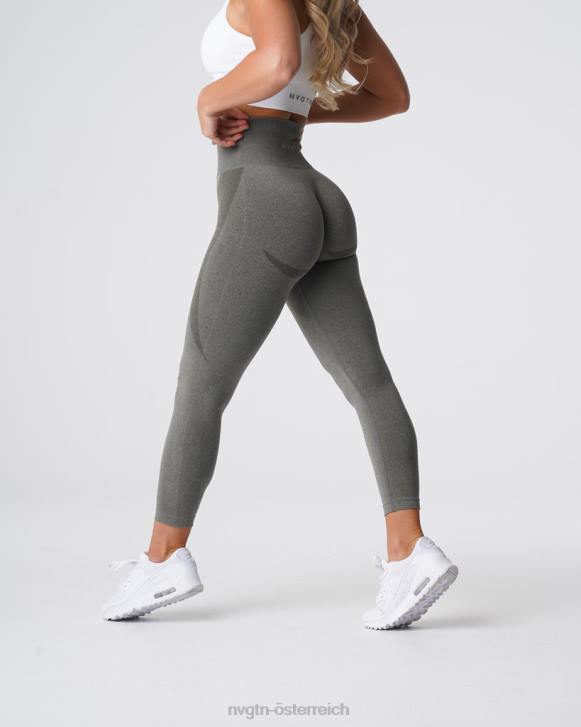 Fitness Frauen NVGTN 6J66525 Khakigrün Konturnahtlose Leggings