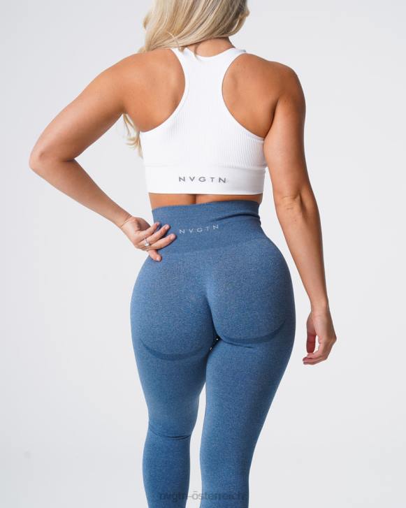 Fitness Frauen NVGTN 6J66527 Schieferblau Konturnahtlose Leggings