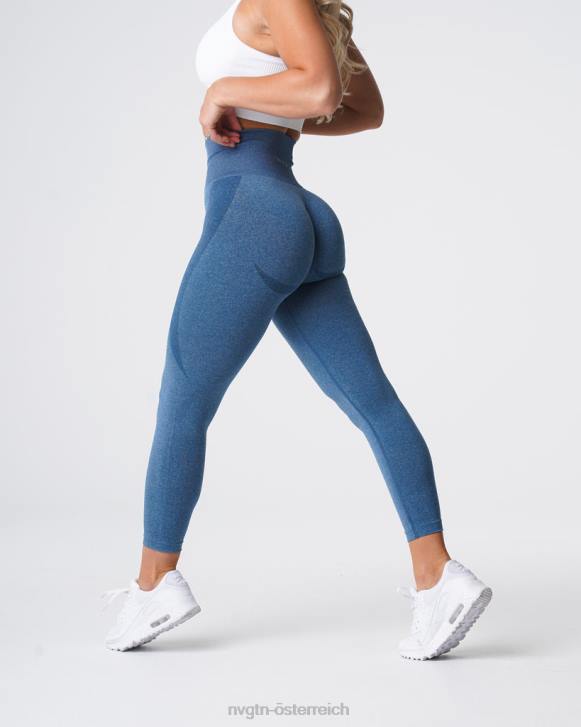 Fitness Frauen NVGTN 6J66527 Schieferblau Konturnahtlose Leggings