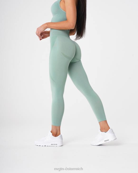 Fitness Frauen NVGTN 6J66536 Salbeigrün Konturnahtlose Leggings