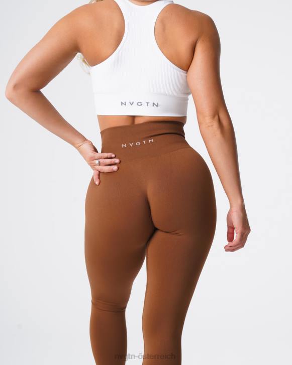 Fitness Frauen NVGTN 6J66556 Karamell Solide nahtlose Leggings