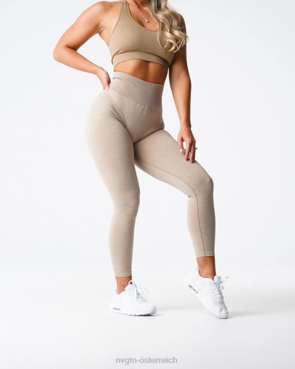 Fitness Frauen NVGTN 6J66563 Beige Nahtlose Scrunch-Leggings