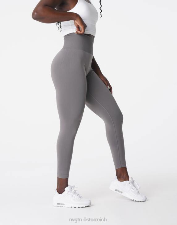 Fitness Frauen NVGTN 6J66572 Holzkohle Solide nahtlose Leggings