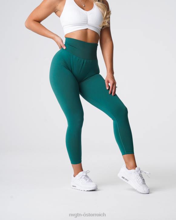 Fitness Frauen NVGTN 6J66573 Smaragd Solide nahtlose Leggings