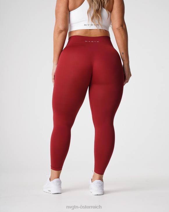 Fitness Frauen NVGTN 6J66574 karminrot Solide nahtlose Leggings