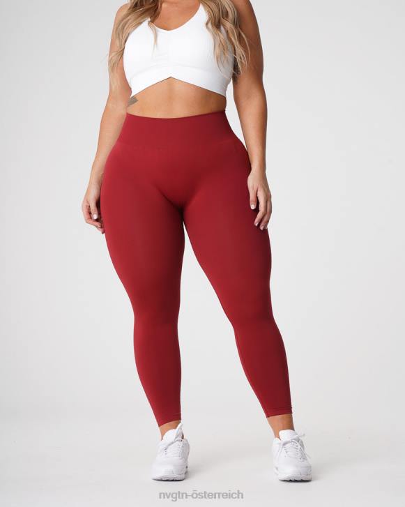 Fitness Frauen NVGTN 6J66574 karminrot Solide nahtlose Leggings