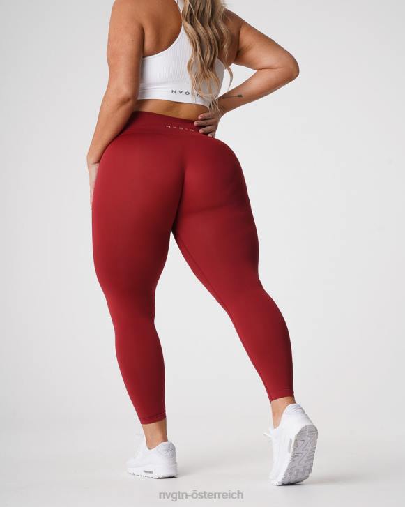 Fitness Frauen NVGTN 6J66574 karminrot Solide nahtlose Leggings