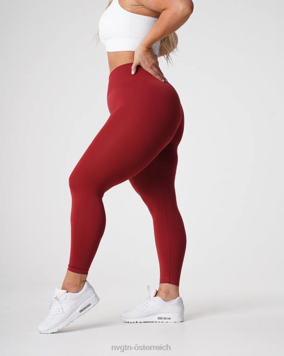 Fitness Frauen NVGTN 6J66574 karminrot Solide nahtlose Leggings