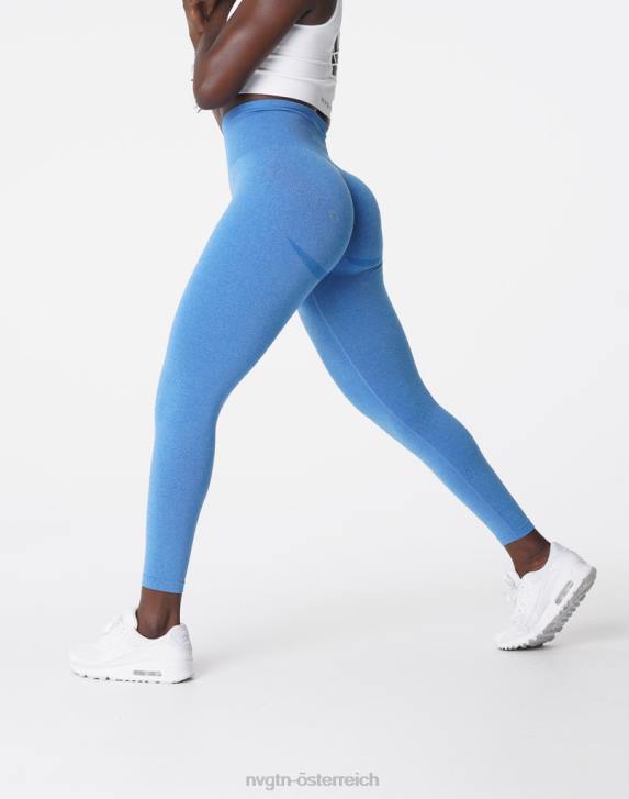 Fitness Frauen NVGTN 6J66624 Meerblau Nahtlose Leggings mit Kurven