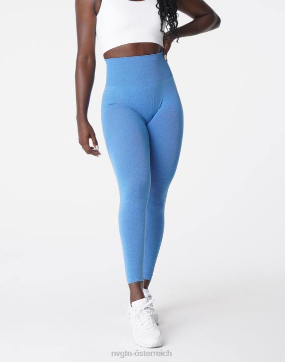 Fitness Frauen NVGTN 6J66624 Meerblau Nahtlose Leggings mit Kurven