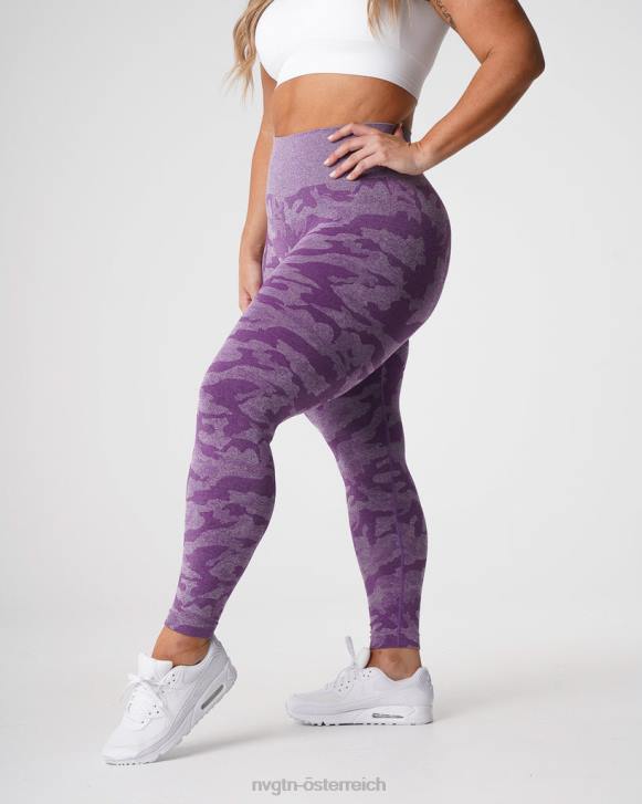 Fitness Frauen NVGTN 6J66658 violett Nahtlose Camo-Leggings