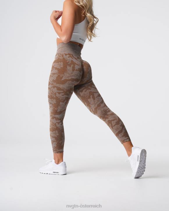 Fitness Frauen NVGTN 6J66661 Mokka Nahtlose Camo-Leggings