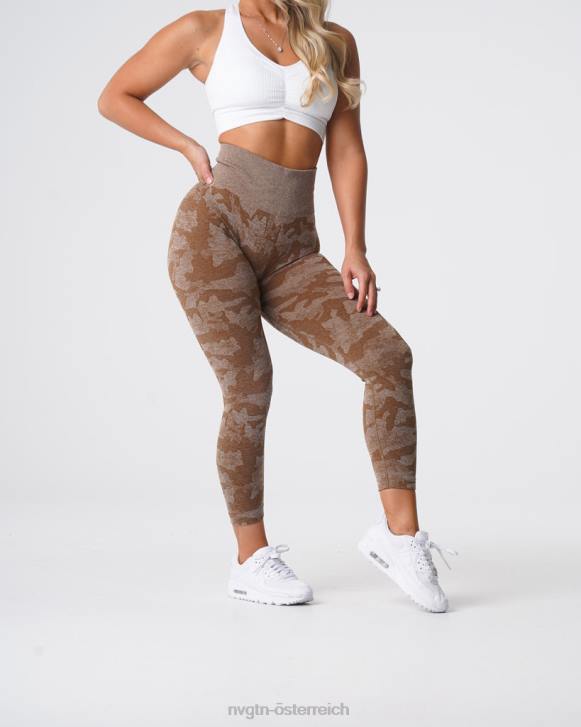 Fitness Frauen NVGTN 6J66661 Mokka Nahtlose Camo-Leggings