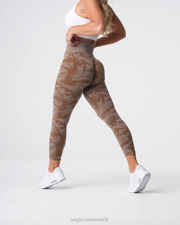 Fitness Frauen NVGTN 6J66661 Mokka Nahtlose Camo-Leggings