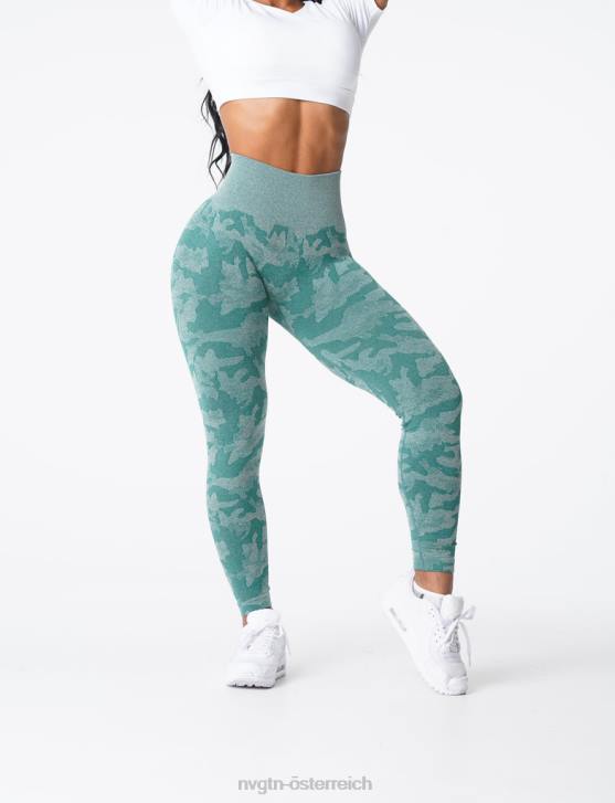 Fitness Frauen NVGTN 6J66662 Waldgrün Nahtlose Camo-Leggings