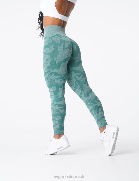 Fitness Frauen NVGTN 6J66662 Waldgrün Nahtlose Camo-Leggings