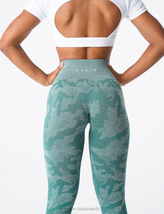 Fitness Frauen NVGTN 6J66662 Waldgrün Nahtlose Camo-Leggings