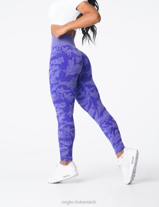 Fitness Frauen NVGTN 6J66667 Elektrisches Blau Nahtlose Camo-Leggings