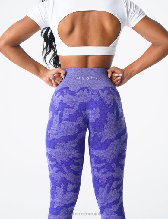 Fitness Frauen NVGTN 6J66667 Elektrisches Blau Nahtlose Camo-Leggings