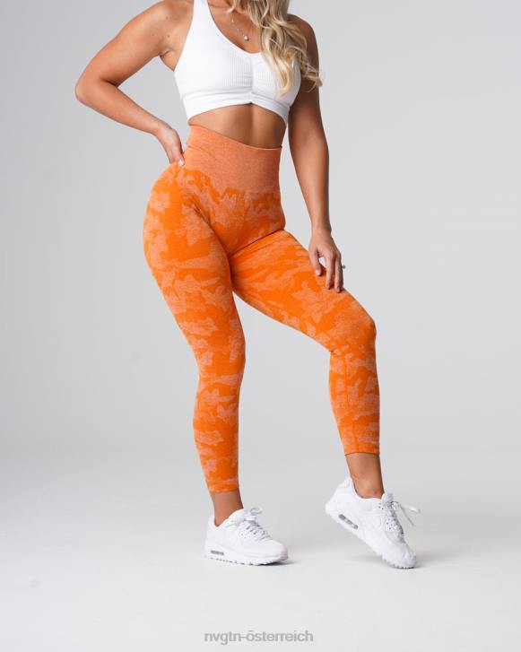 Fitness Frauen NVGTN 6J66669 gebranntes Orange Nahtlose Camo-Leggings