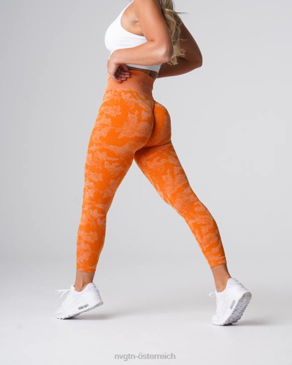 Fitness Frauen NVGTN 6J66669 gebranntes Orange Nahtlose Camo-Leggings