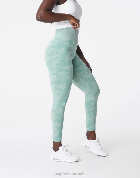 Fitness Frauen NVGTN 6J66672 Salbeigrün Nahtlose Camo-Leggings