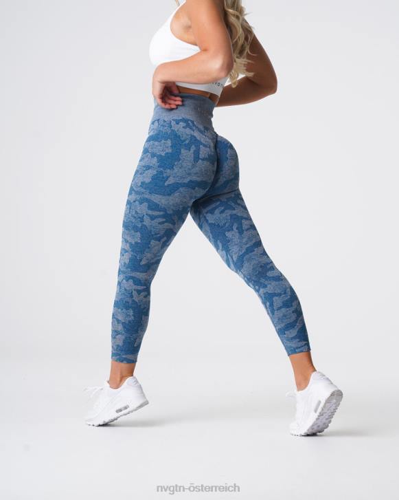 Fitness Frauen NVGTN 6J66674 Schieferblau Nahtlose Camo-Leggings