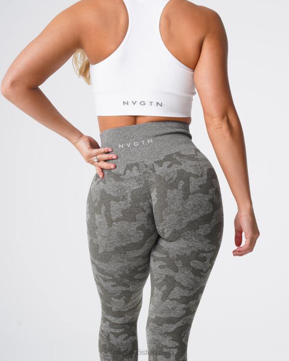 Fitness Frauen NVGTN 6J66675 Khakigrün Nahtlose Camo-Leggings