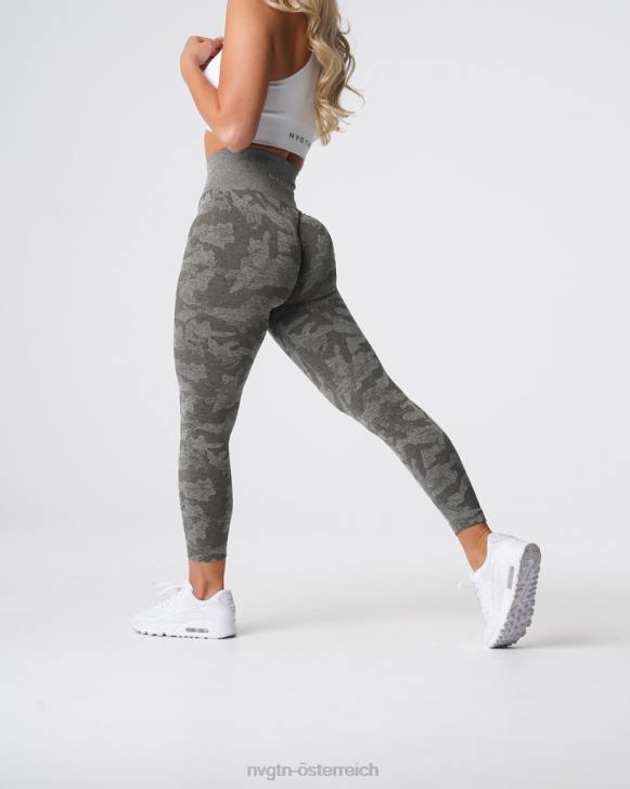 Fitness Frauen NVGTN 6J66675 Khakigrün Nahtlose Camo-Leggings