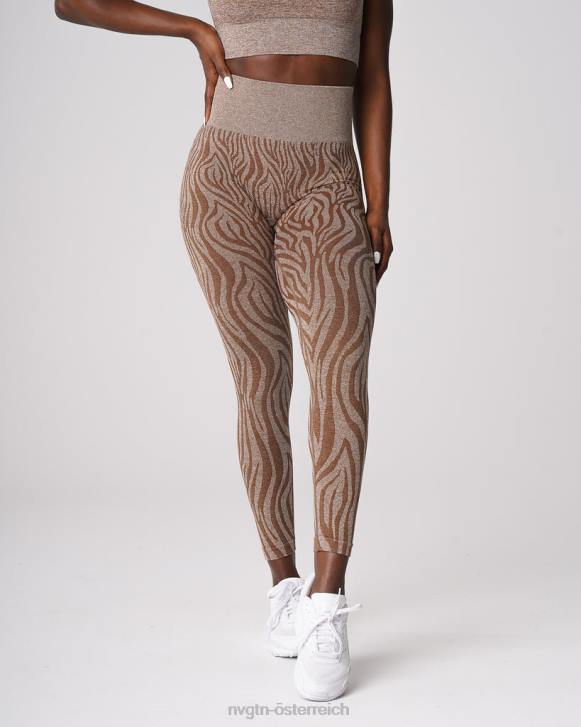 Fitness Frauen NVGTN 6J66680 Mokka Nahtlose Zebra-Leggings