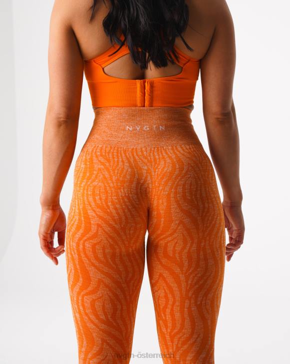 Fitness Frauen NVGTN 6J66683 gebranntes Orange Nahtlose Zebra-Leggings