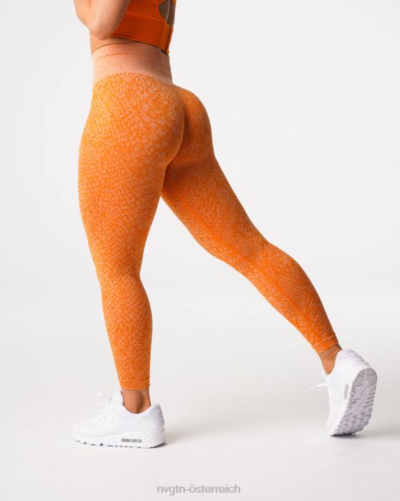 Fitness Frauen NVGTN 6J66684 gebranntes Orange Nahtlose Leggings aus Schlangenleder