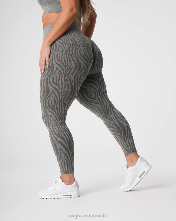 Fitness Frauen NVGTN 6J66687 Khakigrün Nahtlose Zebra-Leggings