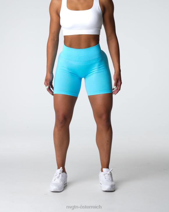 Fitness Frauen NVGTN 6J66326 Aqua Konturnahtlose Shorts