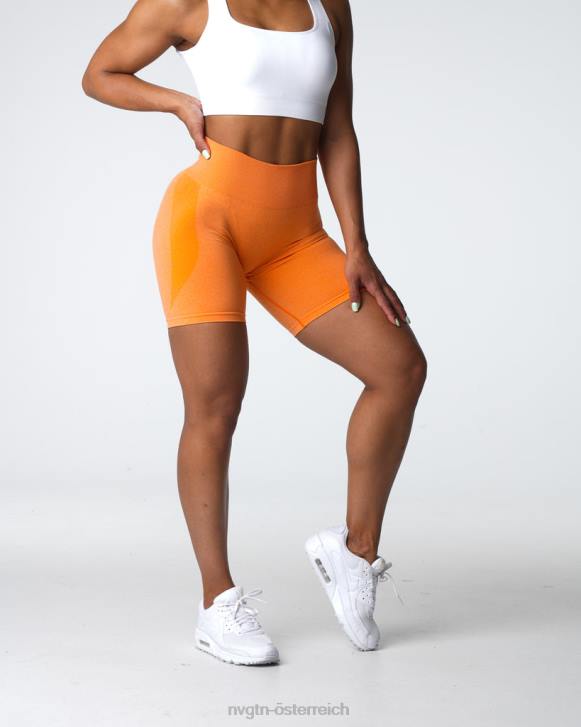 Fitness Frauen NVGTN 6J66332 Sonnenuntergangsorange Konturnahtlose Shorts