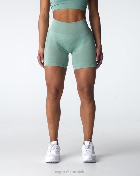 Fitness Frauen NVGTN 6J66339 Salbeigrün Konturnahtlose Shorts