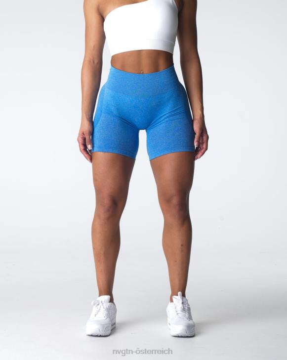 Fitness Frauen NVGTN 6J66340 Meerblau Konturnahtlose Shorts