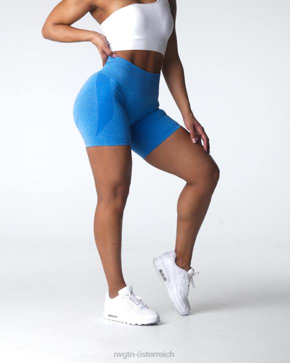 Fitness Frauen NVGTN 6J66340 Meerblau Konturnahtlose Shorts